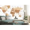 Samolepiaca tapeta stará mapa sveta v béžovom prevedení