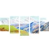 5-dielny obraz scenéria horskej krajiny