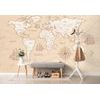 Tapeta béžová mapa sveta pre dobrodruhov