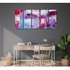 5-dielny obraz fialové abstraktné umenie