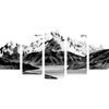 5-dielny obraz krása nedotknutej prírody v čiernobielom prevedení