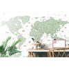 Samolepiaca tapeta mapa sveta s historickým nádychom v zelenom prevedení