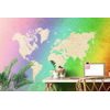 Samolepiaca tapeta minimalistická mapa sveta