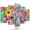 5-dielny obraz kvety v žiarivých farbách