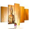 5-dielny obraz Budha v zlatom prevedení