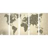 5-dielny obraz vintage mapa