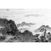 Tapeta čiernobiela maľba čínskej krajiny