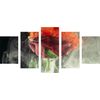 5-dielny obraz umelecké stvárnenie ruže
