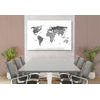 Obraz na korku pútavá mapa sveta v okúzľujúcom čiernobielom prevedení
