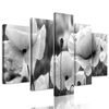 5-dielny obraz jedinečné divé maky v čiernobielom prevedení