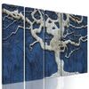 5-dielny obraz zvláštny strom na modrom podklade