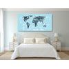 Obraz nádherná mapa v odtieňoch modrej