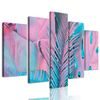5-dielny obraz palmové listy vo výrazných farbách