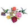Nádherná samolepiaca tapeta lietajúce kolibríky pri kvetoch