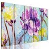 5-dielny obraz jedinečné fialové a žlté kvety