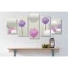5-dielny obraz abstraktné lúčne kvety