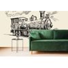Samolepiaca tapeta maľovaný vlak v umeleckom prevedení