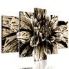 5-dielny obraz ohromná dália v sépiovom prevedení