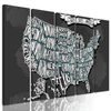 5-dielny obraz abstraktná mapa USA