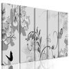 5-dielny obraz čiernobiele kvety v luxusnom prevedení