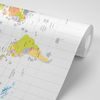 Samolepiaca tapeta prehľadná mapa sveta na bielom pozadí