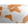 Obraz podrobná mapa sveta v oranžovej farbe