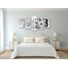 5-dielny obraz luxusné zátišie v čiernobielom prevedení
