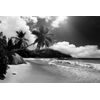 Samolepiaca fototapeta nádherné Seychely v čiernobielom prevedení