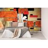 Samolepiaca tapeta luxusná oranžová abstrakcia