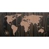 Obraz mapa sveta na dreve v luxusnom prevedení