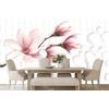Samolepiaca tapeta úchvatná magnólia s abstraktnými prvkami