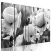 5-dielny obraz jedinečné divé maky v čiernobielom prevedení