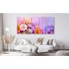 5-dielny obraz olejomaľba kvetov v pastelových odtieňoch