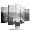 5-dielny obraz prekrásny pohľad na letnú prírodu v čiernobielom prevedení