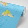 Tapeta prehľadná mapa sveta na modrom pozadí