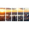 5-dielny obraz vtáčia perspektíva s pohľadom na New York