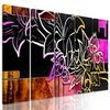 5-dielny obraz neónová abstraktná kvetina