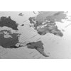 Obraz mapa sveta v čiernobielom prevedení