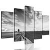 5-dielny obraz nádherná krajina v čiernobielom prevedení