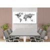 Obraz na korku mapa v pútavom čiernobielom prevedení