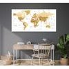 Obraz na korku stará mapa sveta v béžovom prevedení