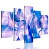 5-dielny obraz fialovo modré abstraktné pierka na bielom pozadí