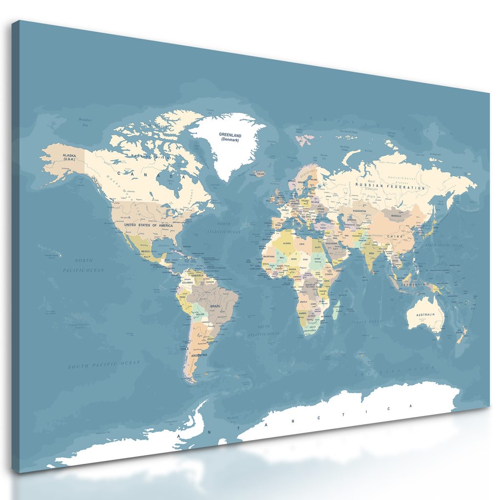 Obraz mapa sveta v štýlovom prevedení - Nostre.sk