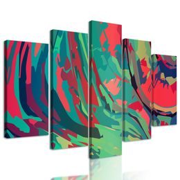 5-dielny obraz farebná abstrakcia