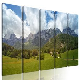 5-dielny obraz nádherná príroda v Rakúskych horách