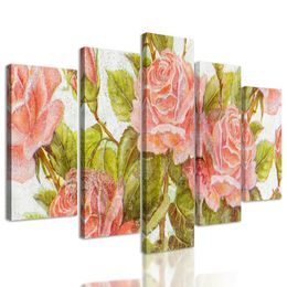 5-dielny obraz divé ruže