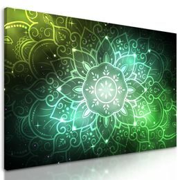 Obraz Mandala s vesmírnym pozadím v zelenom prevedení