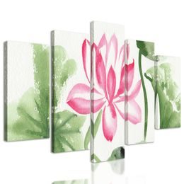 5-dielny obraz umelecká maľba v zelených farbách