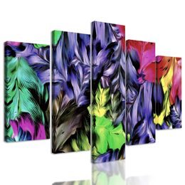 5-dielny obraz maľované pestrofarebné kvety