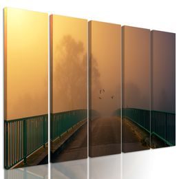 5-dielny obraz most zahalený hmlou